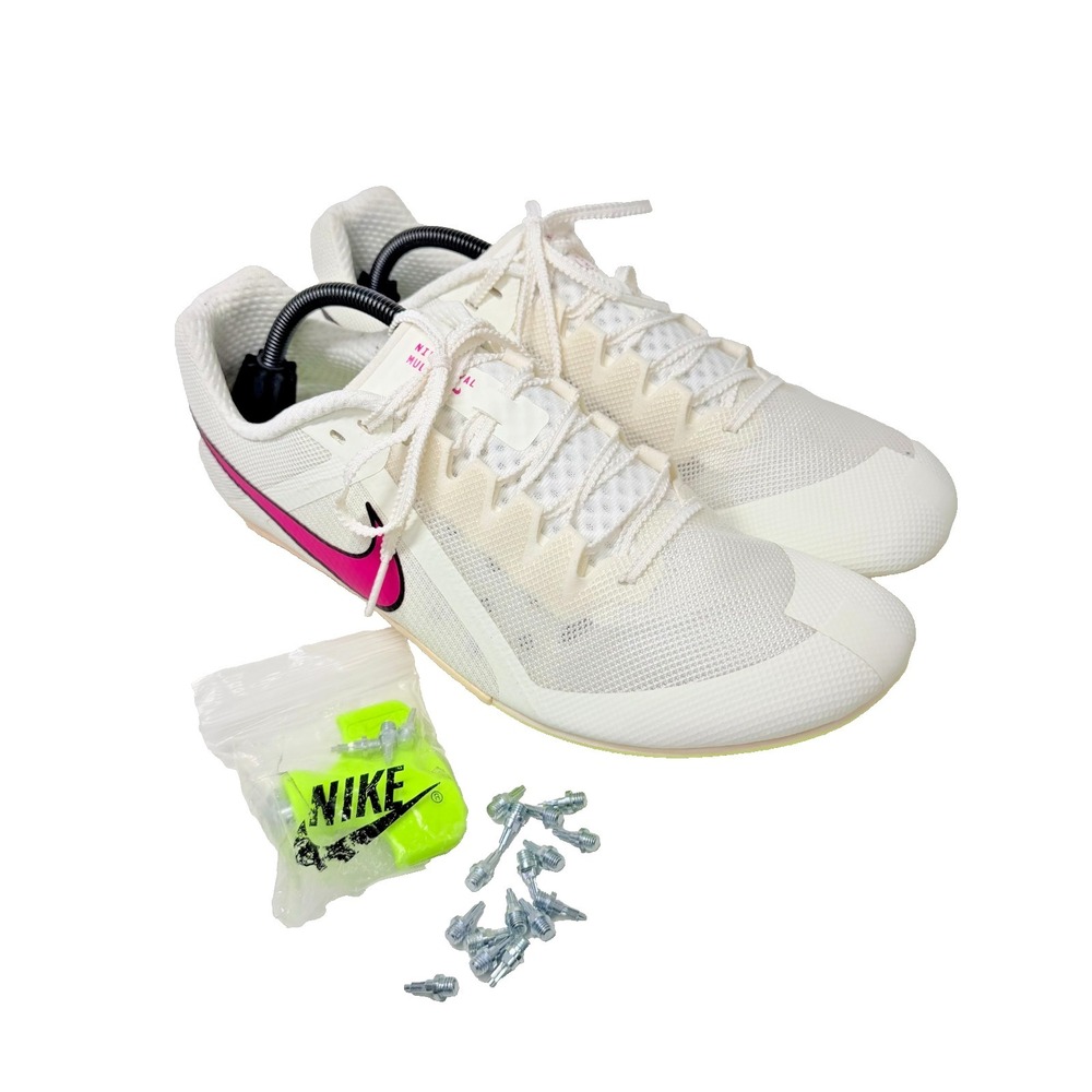 Nike Zoom Rival Multi Event Track Field Spikes Mens 12 White Pink Racing Shoes